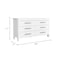 Tuhome Hms 6 Drawer Double Dresser, Four Legs, Superior Top, White CLB5980 - alternate 7
